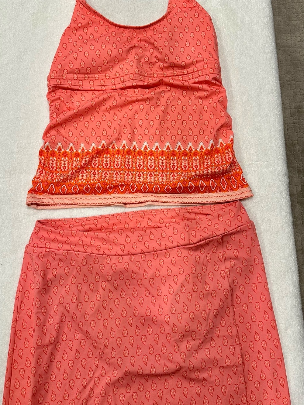Talbots Cabana Life Pink Patterned Swimsuit and Cover-Up